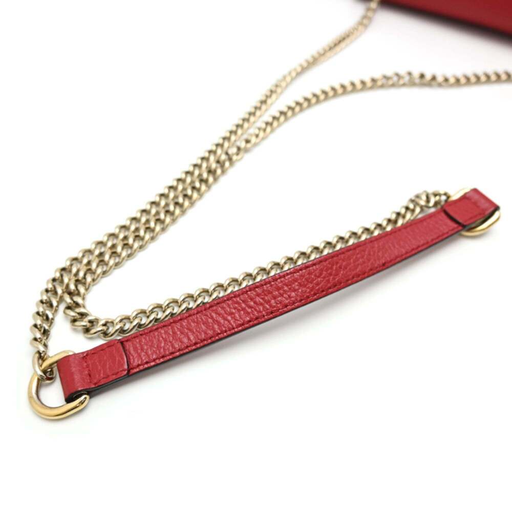 GUCCI Red Leather Shoulder Bag - Picture 5 of 9